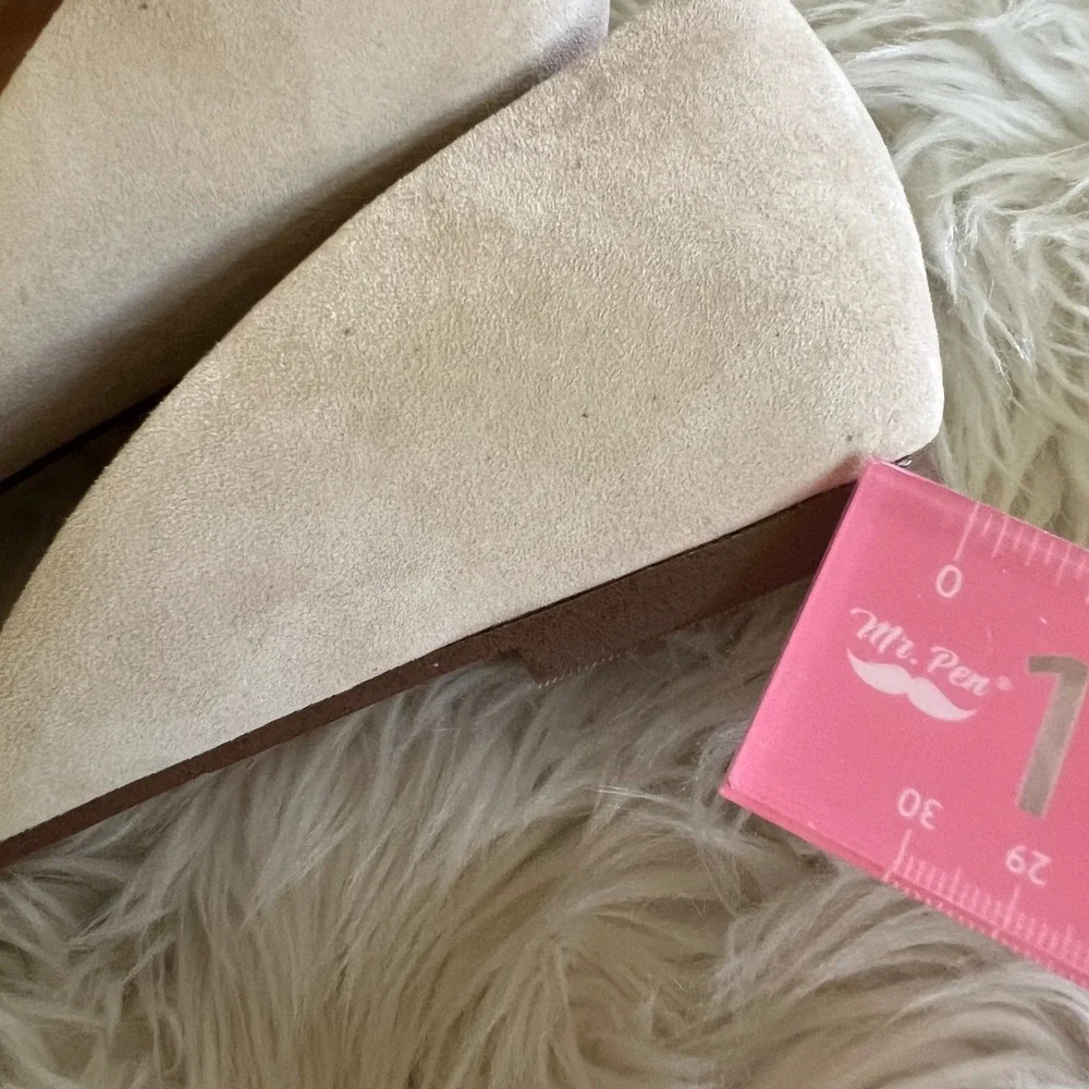 J.Crew Womens Suede d'Orsay Pointed Toe Flats Beige Sand Size 9
